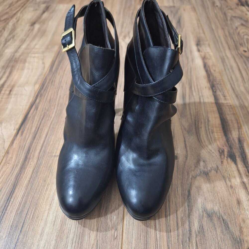 Maz Mara black Leather Buckle High Heel Booties EU 39/US 8